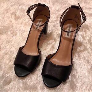 Black, platform heels